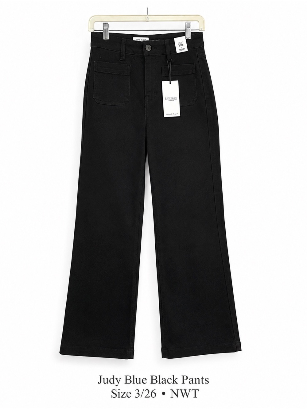 Judy Blue Women’s Black High Rise Wide Leg Jeans Size 3/26 NWT - Picture 3 of 6